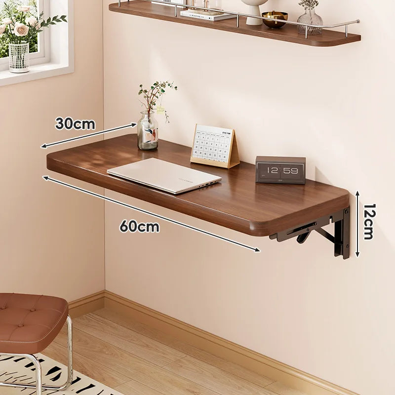 tablette murale bois marron foncée facile moderne cuisine chambre coucher multifonctionnelle pliante droite