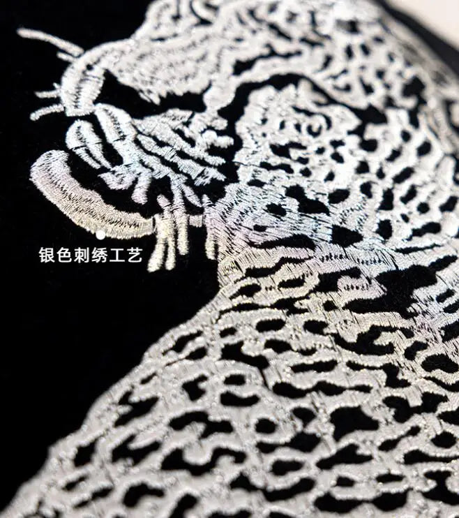 taies d'oreiller imprimées léopard noires respectueuses environnement adhésives modernes maison qualité polyester coton