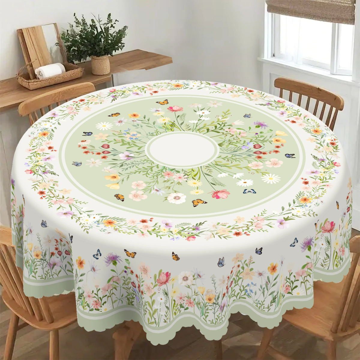 nappes imperméables fleur printemps motifs papillons tables extérieures fêtes mariages decoration verte
