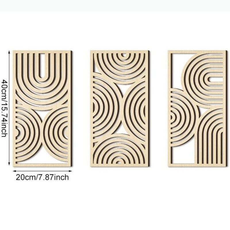 panneaux decoratifs murals modernes motifs vegetaux geometriques beige clair marron foncé vert foncé minimalistes