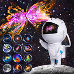 projecteur d'étoiles astronaute galaxie blanc moderne 12 disques projection flux lumineux nébulose chambre enfant