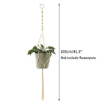 support plante suspendu macramé blanc boho artisanal anneau métallique pot plante