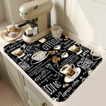 tapis cuisine noir décoratif espresso séchage vaisselle antidérapant absorbant moderne table