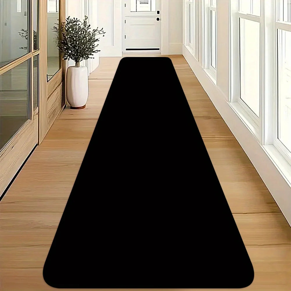 tapis noir uni moderne antidérapant flanelle douce mousse gant sol intérieur extérieur machine laver