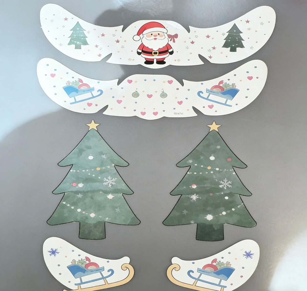 sticker decoration noel personnages aquarelle santa rennes arbre bonhomme neige cadeaux botte mitaines enfantin