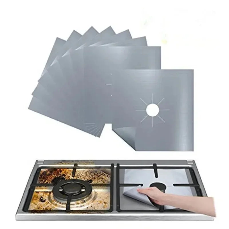 protections brûleur gazinière adhésives noir argent modernes utilitaires nettoyage cuisine pièces