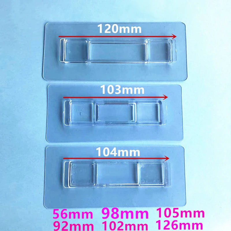 porte clés transparent moderne adhésif rectangulaire ouverture carrée légèrement opaque single crochet