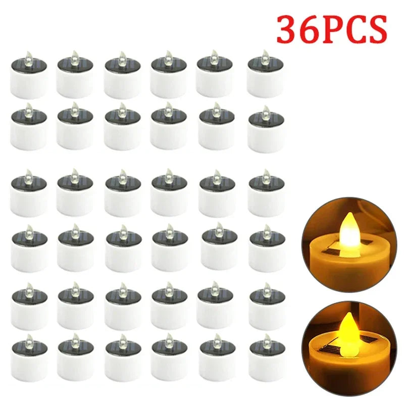 bougies solaires led sans flamme étanches rechargeables extérieur jardin décoration maison moderne blanc simulateur