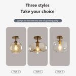 lampe suspension dorée transparente moderne minimaliste vis fixations led chambre salon
