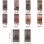 rideau porte moderne gris translucide fleurs dorées motifs géométriques bien ventilé anti insectes