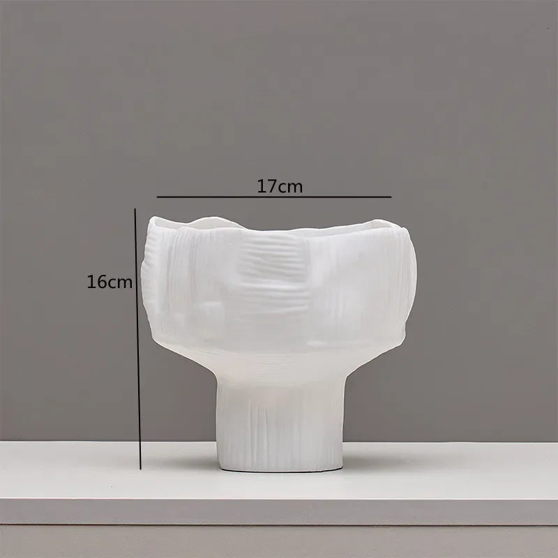 vases decoratifs resine blanc modernes texturés dimensions grandes petites