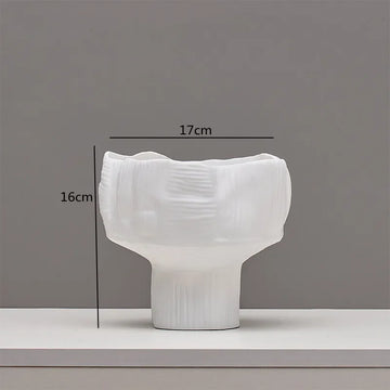 vases decoratifs resine blanc modernes texturés dimensions grandes petites