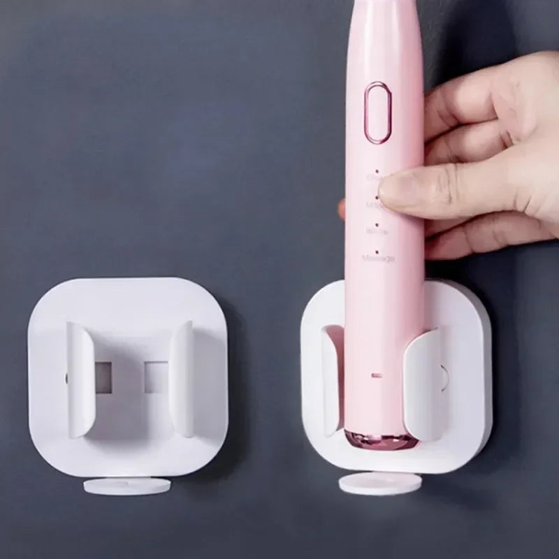 brosse dents électrique rechargeable support mural adhésif blanc rose moderne minimaliste