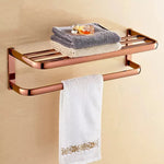ensemble porte serviettes moderne rose doré salle bain fixations murales lisses opaques