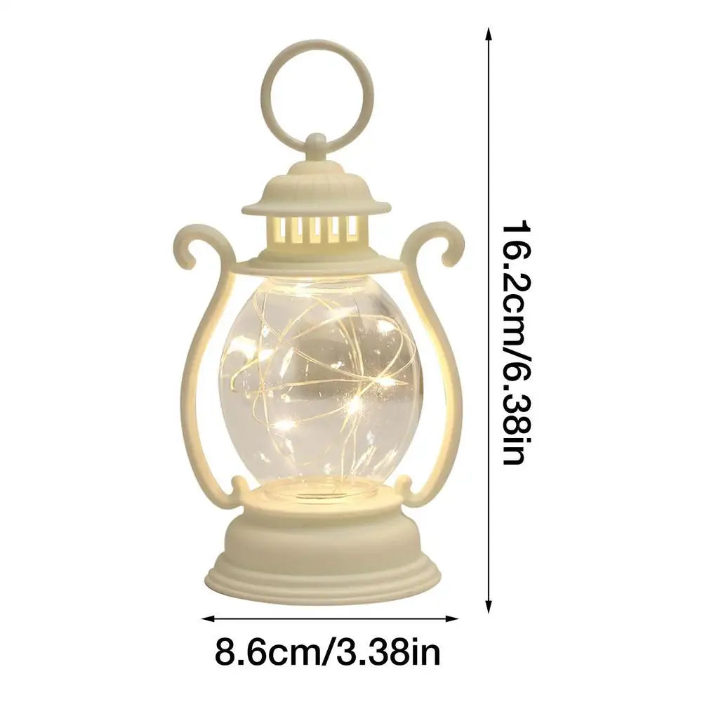 lanterne décorative transparente fil lumineux vintage noir doré blanc rouge anneau métallique