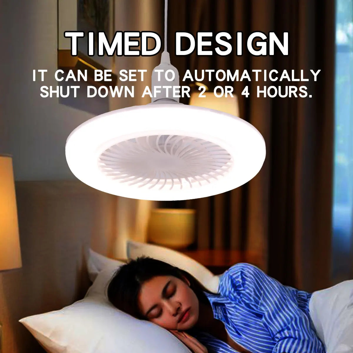 ventilateur moderne blanc grille ventilation télécommande vitesses réglables led continu