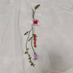 voile mariée blanc broderie florale rouge verte translucide classique romantique