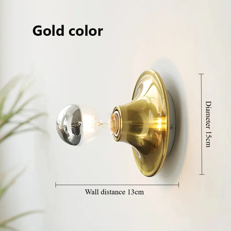 lampe murale moderne rouge fixée mur ampoule led transparente minimaliste chambre coucher