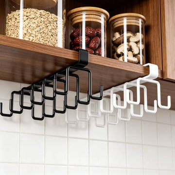 rangement cuisine porte ustensiles noir blanc moderne barrette sous meuble crochets mugs spatules louches
