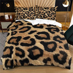 housse couette motif léopard moderne literie taies oreiller ensemble duvet polyester