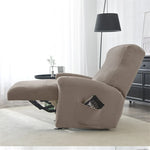 housse fauteuil inclinable gris motif géométrique moderne tissu polyestère eyelets machine wash jacquard split