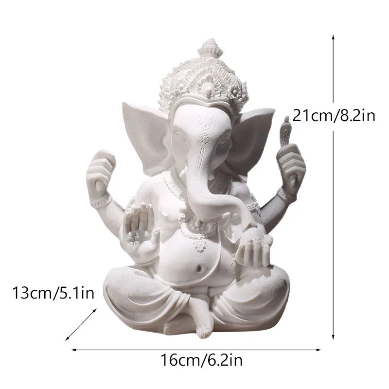 statues religieuses détaillées dorures blanc classique opalescent ornements hindouisme feng shui décoration maison