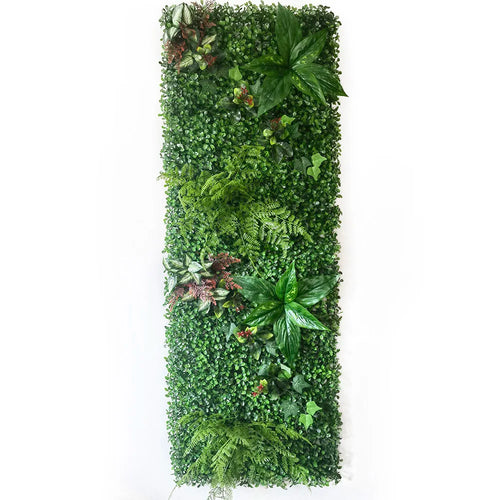 panneau végétal mural artificiel vert feuilles mixtes fleurs décoration jardin extérieur mur intérieur moderne
