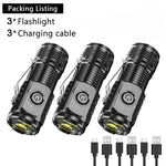 torche rechargeable led noire étanche 20w 350 lumens clip latéral résistance choc moderne