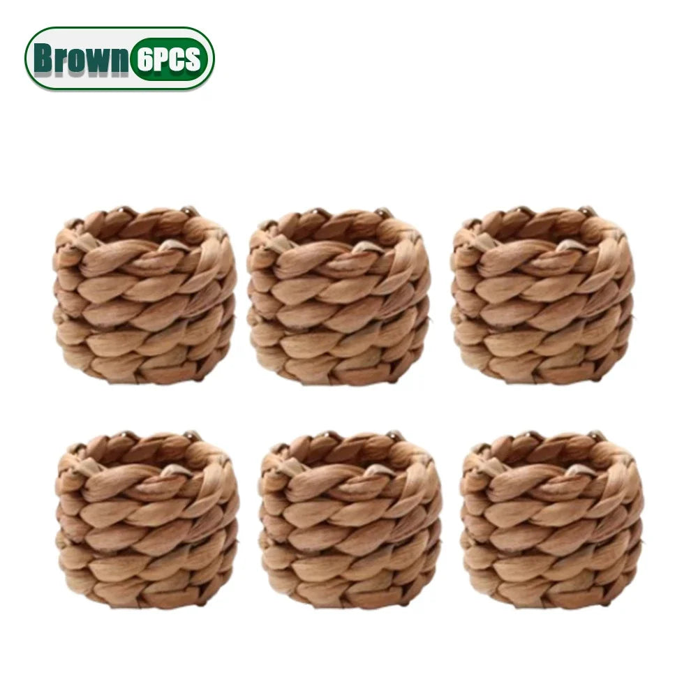 porte serviettes tressés rustiques boho beige marron clair naturels élégants 5cm diamètre set deco