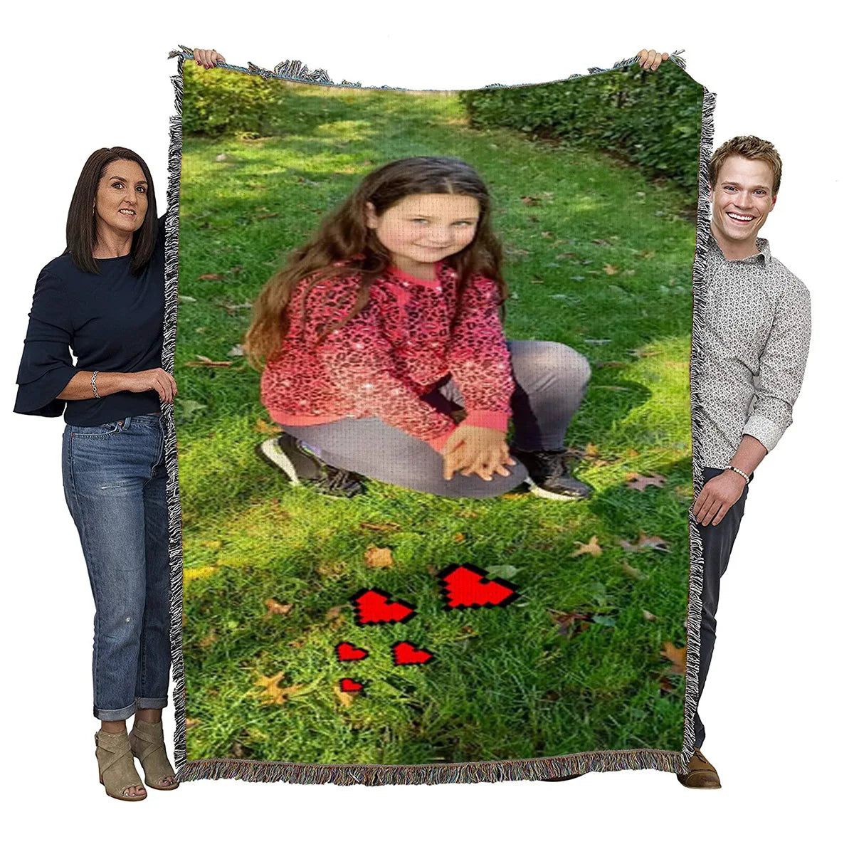 couverture tissée personnalisable photos moderne imperméable anti boulochage portable hospitalière multicolore floral