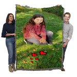 couverture tissée personnalisable photos moderne imperméable anti boulochage portable hospitalière multicolore floral