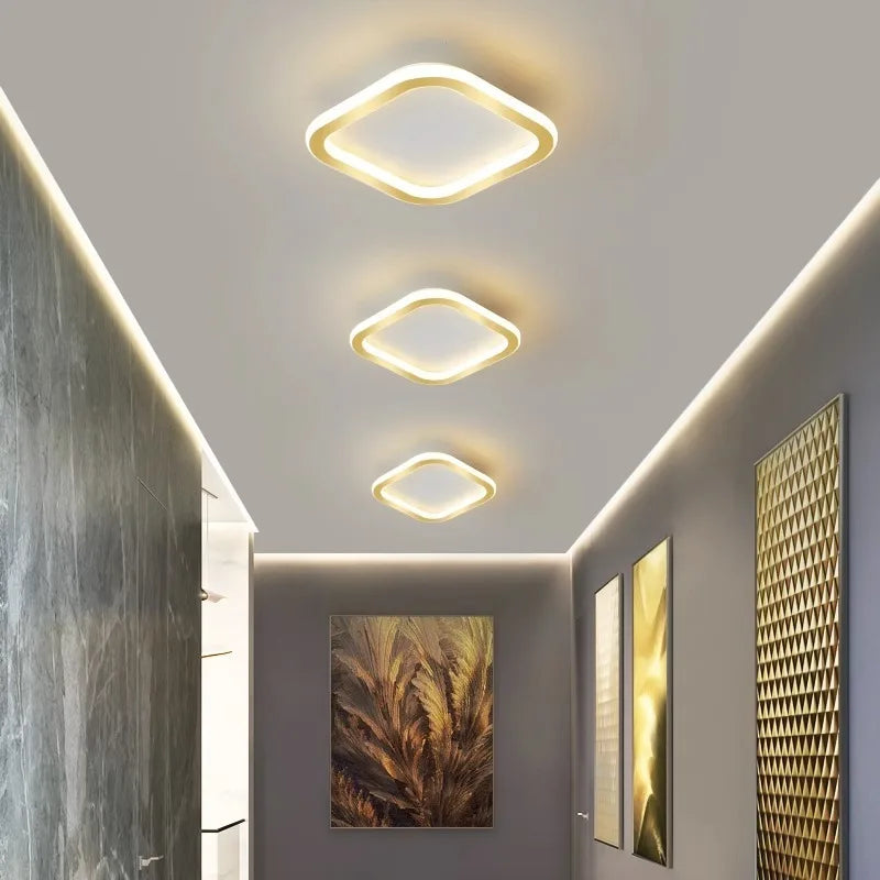 lampe couloir moderne blanc noir rond carré pentagone