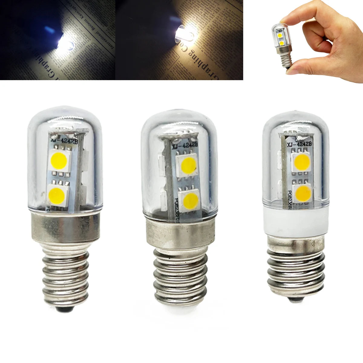 ampoule led épi maïs e12 e14 e17 blanc argent transparent moderne diodes jaunes 6000k