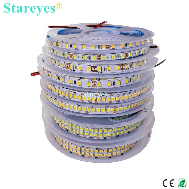 ruban led smd 2835 12v blanc chaud 240 led adhésif moderne 3500k 50000h