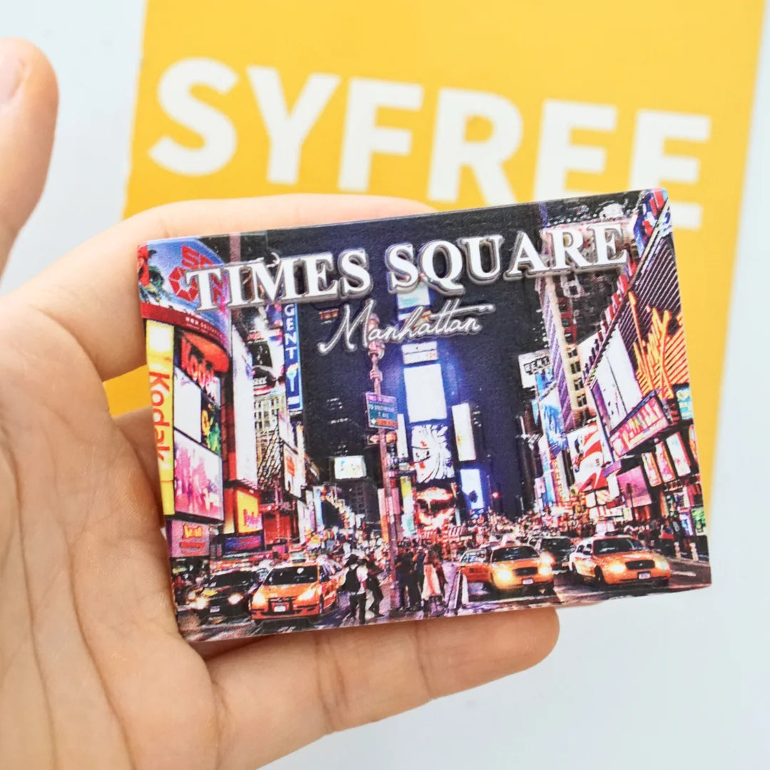 aimants york times square apple usa illustrés rouge vert bleu Jaune