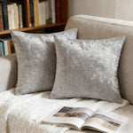 housse coussin velours carré or gris moderne élégante lit salon voiture 45x45cm