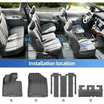 tapis sol voiture noir rayures horizontales moderne antislip waterproof ensemble coffre avantarrière