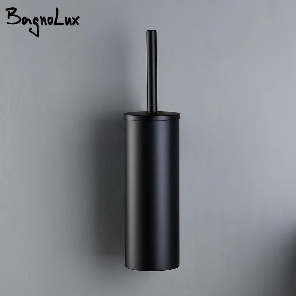 brosse wc murale acier inoxydable noir mat minimaliste salle bain porte brosses fixations