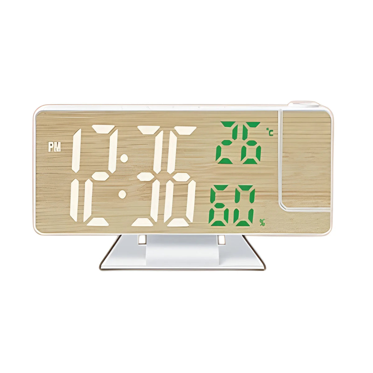 projecteur horloge multifonctionnelle bois naturel blanc mat vert mat minimaliste support table