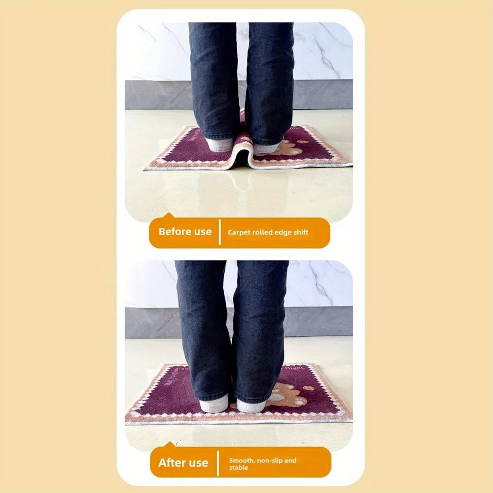 anti dérapants tapis adhésifs blanc noir carrés silicone minimalistes fonctionnels pack 4PCS