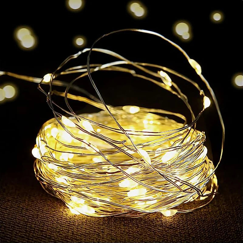 guirlande lumineuse flexible led jaunes vases fleurs séchées papier kraft maquette bateau cheval bascule
