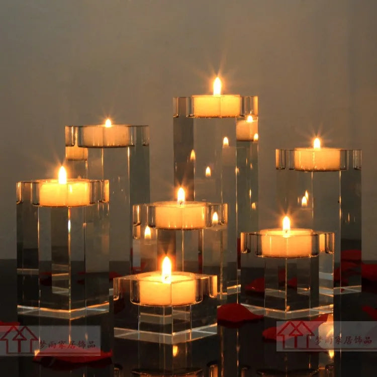 bougeoirs transparents modernes adhésifs bougie décoration mariage fête casa 5x5cm