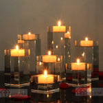 bougeoirs transparents modernes adhésifs bougie décoration mariage fête casa 5x5cm