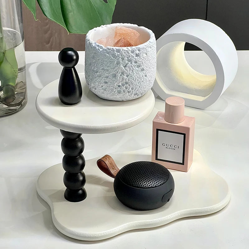 étagère multifonctionnelle bois marron ancien chinois horloge bougie diffuseur huiles essentielles objet boîte boutons