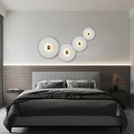 applique murale moderne blanche doré rayures concentriques éclairage led mur fixé chambre salon étude