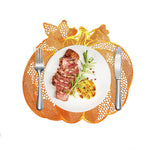 dessous plat citrouille orange automne halloween feuilles nervures réutilisable lavable transparent déco table