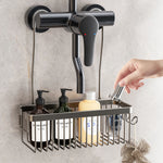 porte savon mural noir moderne support bain vis fixe shampooing savon lisse aluminium respectueux