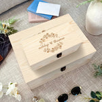 boîte bijoux bois personnalisée gravure fleurs cœur réutilisable traditionnelle artisanale