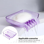 support savon violet translucent moderne salle bain drainage automatique lisse minimaliste plastique