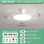 ventilateur led moderne noir blanc ailes lune lumiere télécommande contemporain